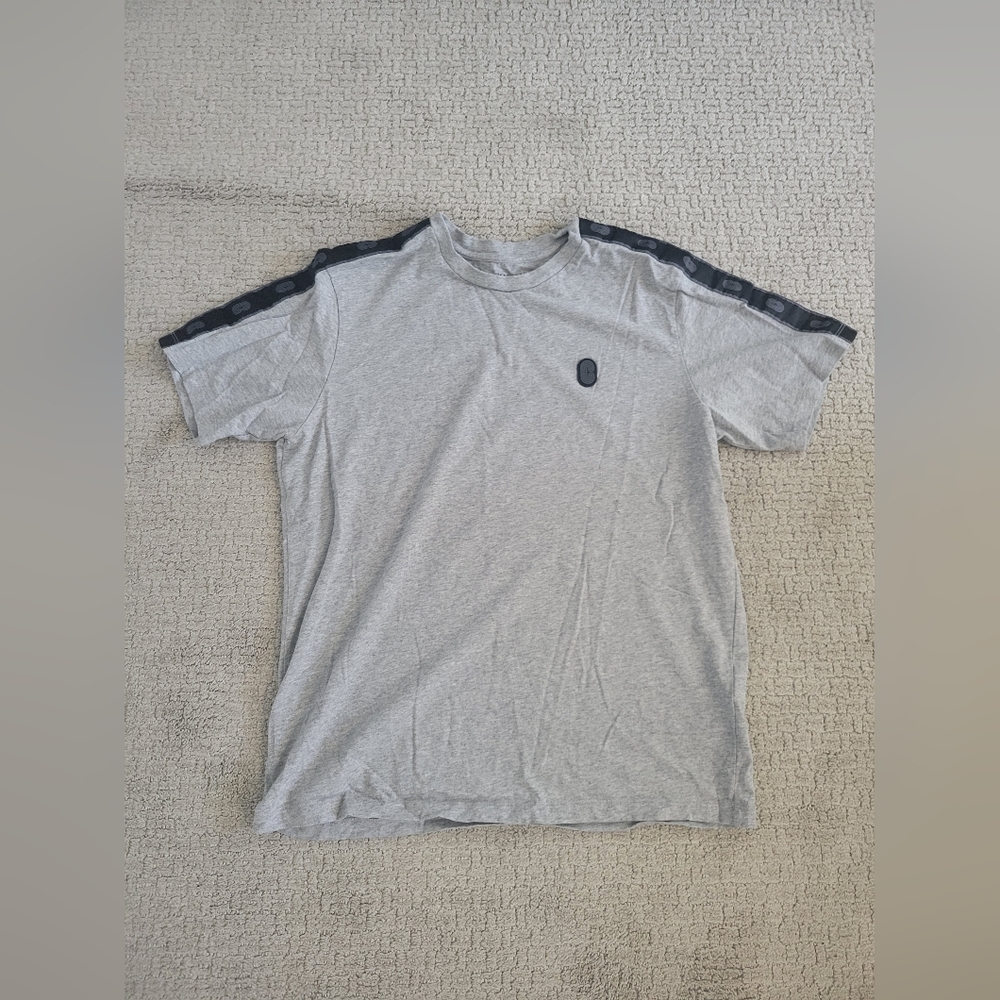 Like New Grey Coach T Shirt with Signature Black Logo Tape, Men's L